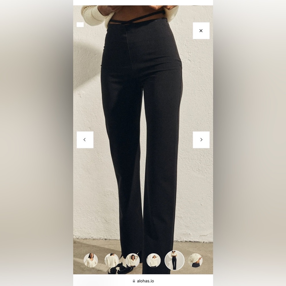 Black tie up pants
